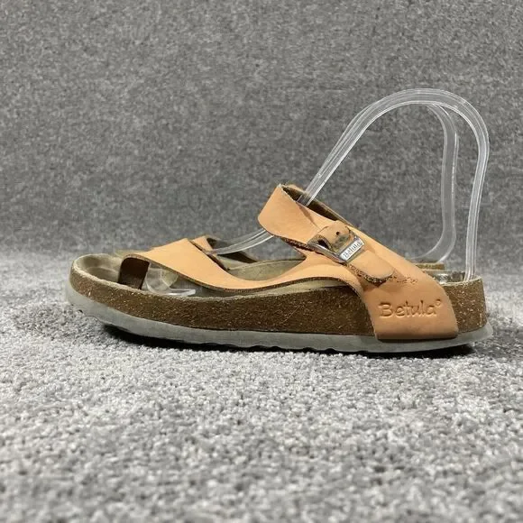 Betula Birkenstock Women's Sandals Fussbett Jasmine Coral Leather Sz 5 US Narrow - Picture 4 of 11